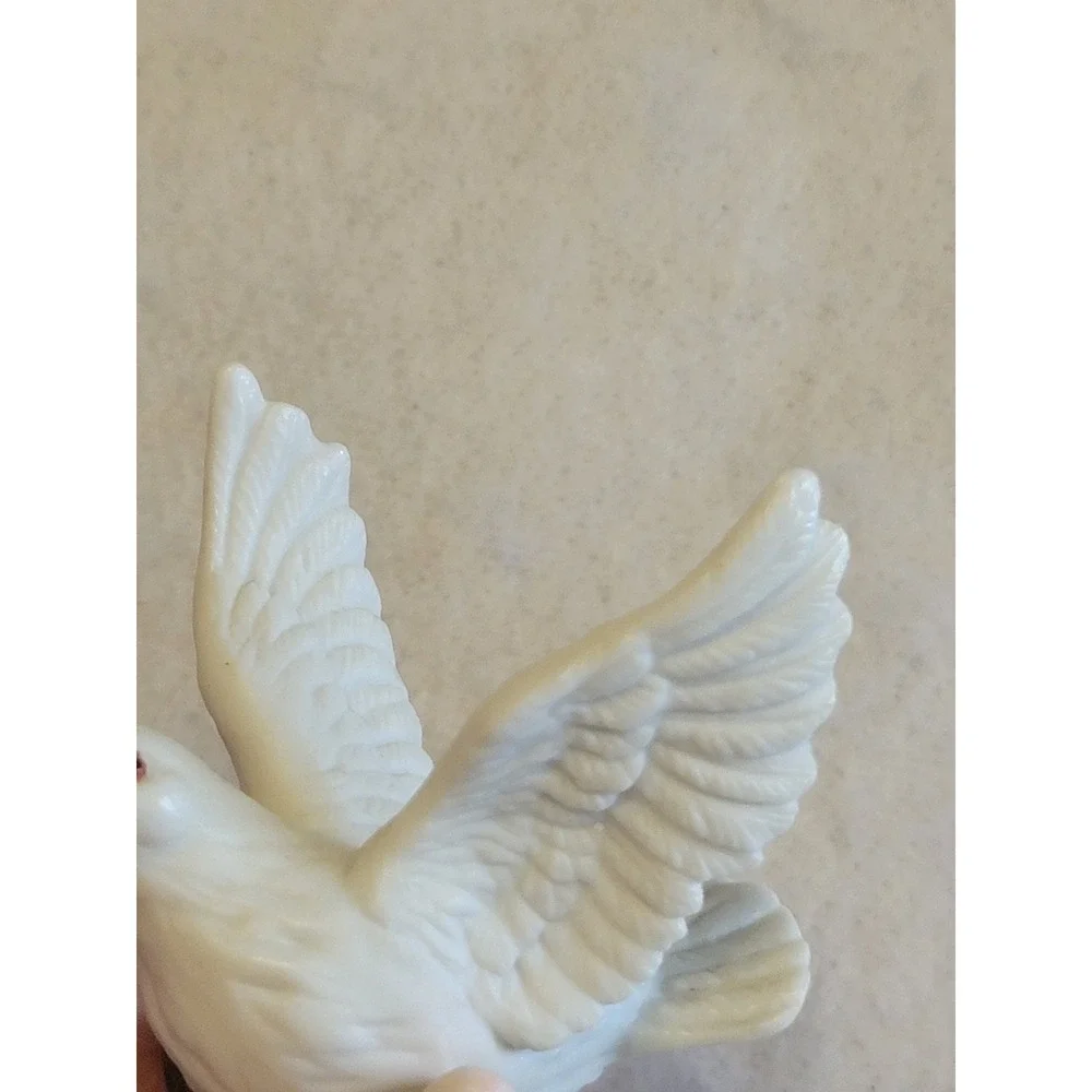 Vintage Seymour Mann Bisque Porcelain Dove Bell Ornament Floral Bird 1996 Decor‎